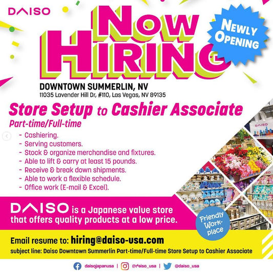 Hiring Now! Summerlin, Nevada!