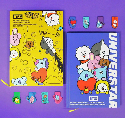 BT21 Magnetic Bookmarks, Notebooks & Calendar
