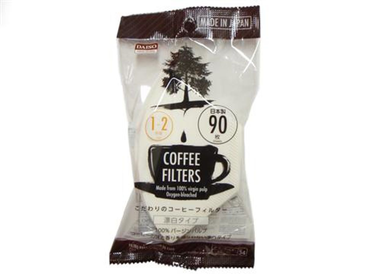 Daiso Coffee Filters 1-2cups Bleached-90sheets FrontPackage