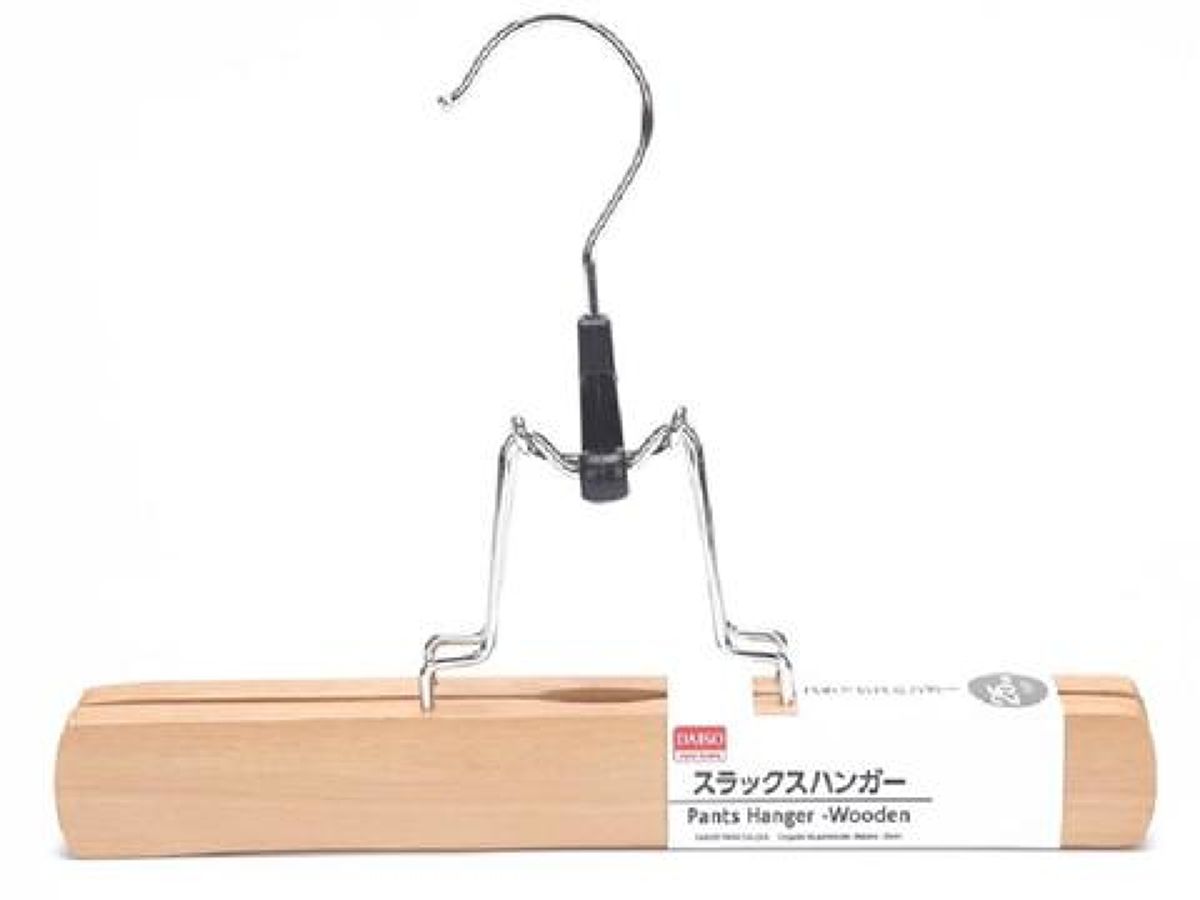 Daiso Pants Hanger-Wooden FrontPackage
