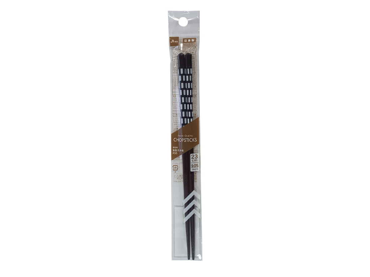 Daiso Chopsticks Made in Wakasa Japan -Dishwasher Safe - Flickering Flame - Black- FrontPackage