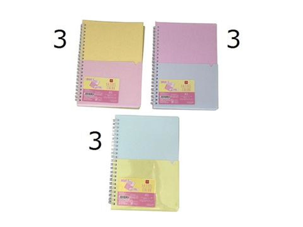 Pastel Spiral Notebook -A5 -70 Pages -With Front Pocket-