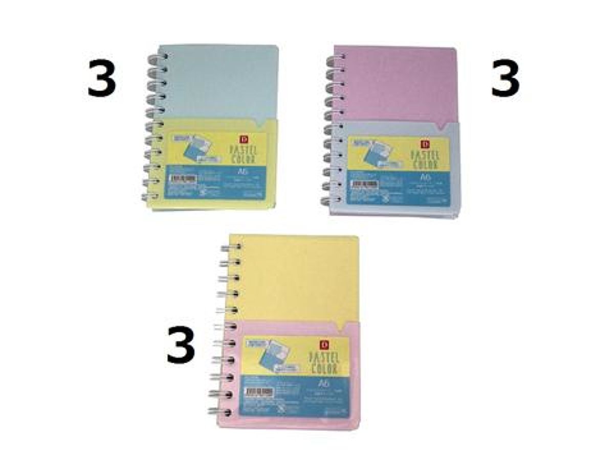 Pastel Spiral Notebook -A6 -120 Pages -With Front Pocket-