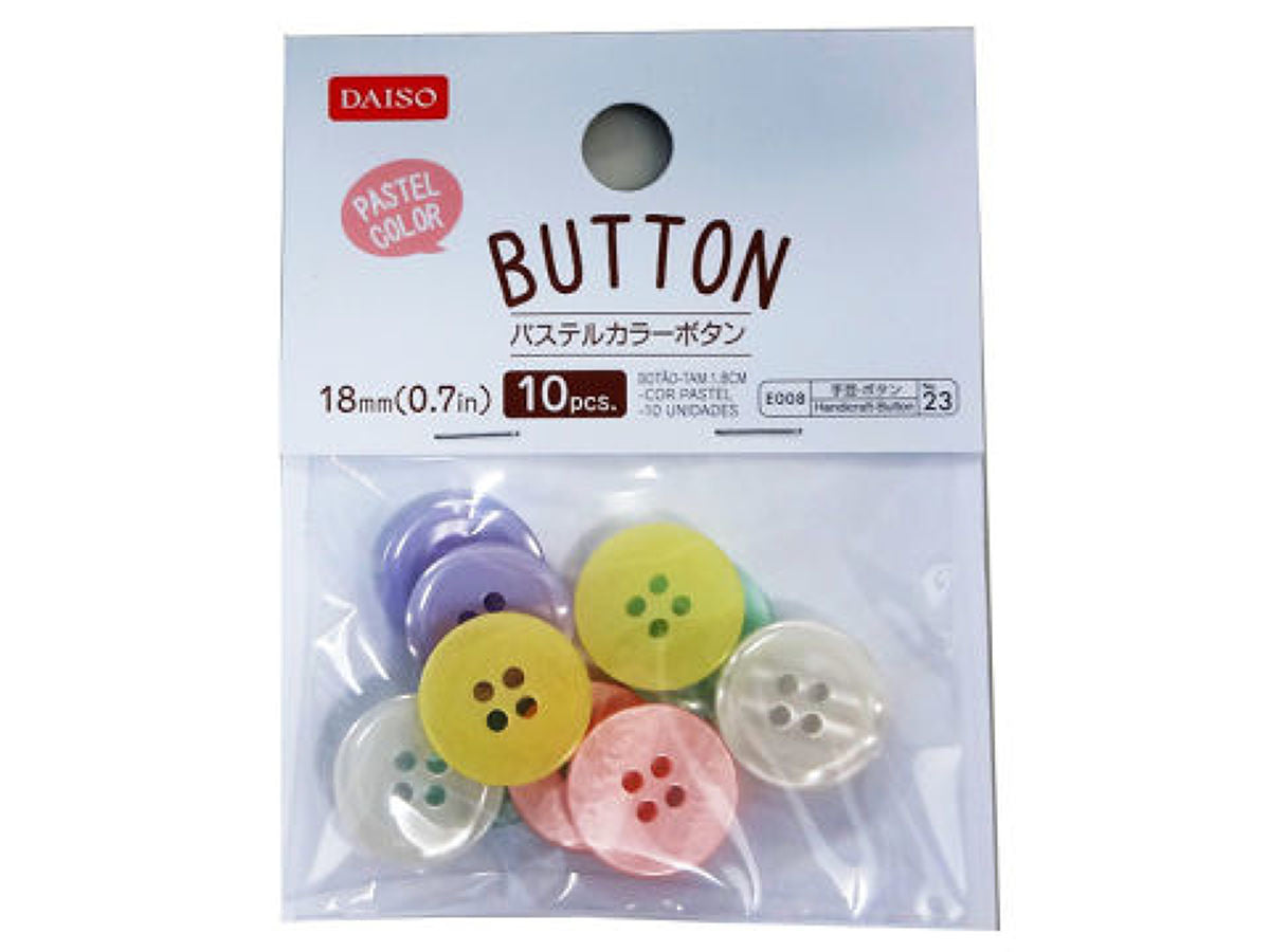 Daiso Pastel Color Button -10 pcs.- FrontPackage