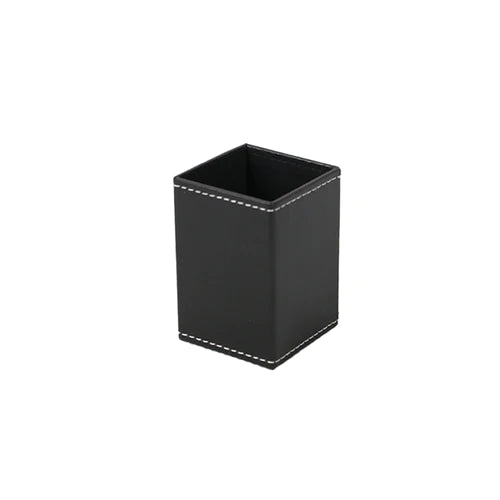 Synthetic Leather Pen Stand, 2.56 x 2.56 x h3.94 in