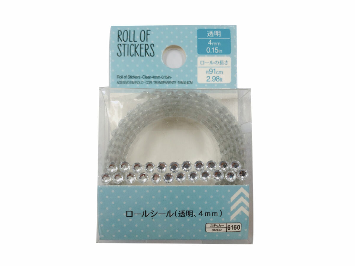 Roll of Stickers -Clear-4mm-0.15in-