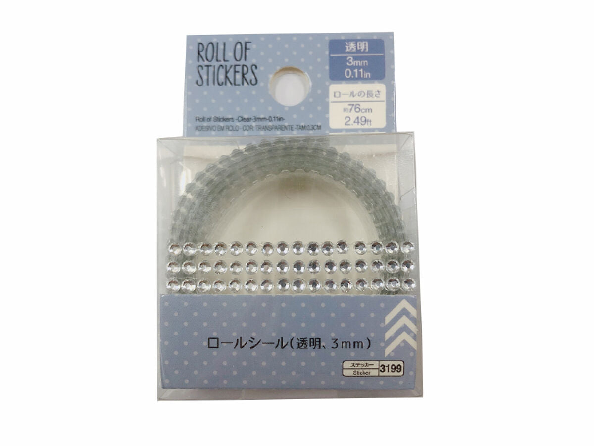 Daiso Roll of Stickers -Clear-3mm-0.11in- FrontPackage