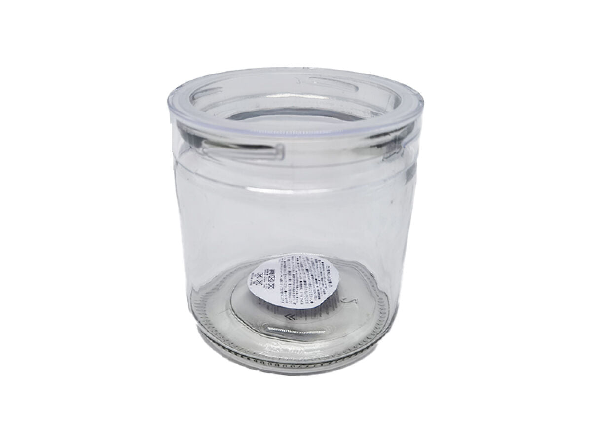 Daiso Clear Plastic Lid Glass Pot FrontPackage
