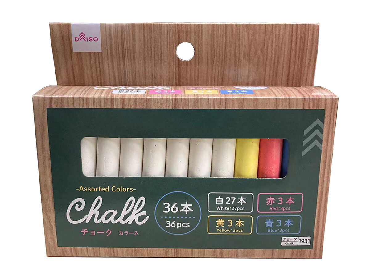 Chalk -Assorted Colors -36pcs- – DAISO