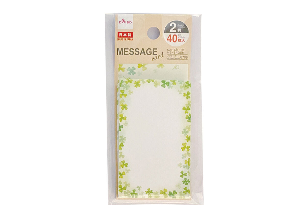 Daiso MESSAGE CARD - CLOVER - 40 PCS FrontPackage