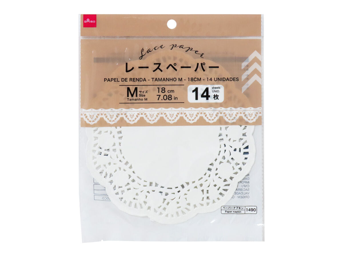 Daiso Lace Paper - M - 14 Sheets- FrontPackage