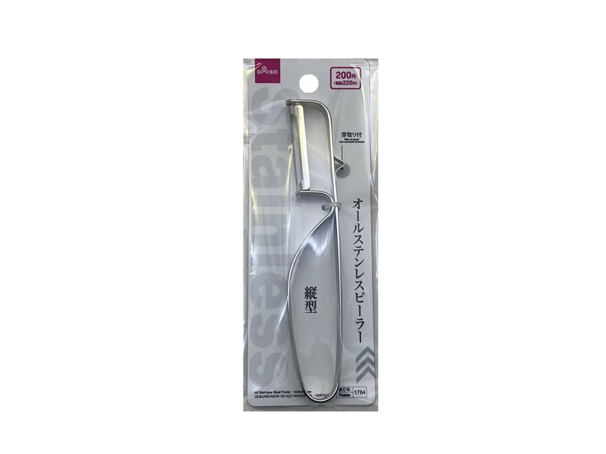 Daiso All Stainless Steel Peeler - Vertical type- FrontPackage