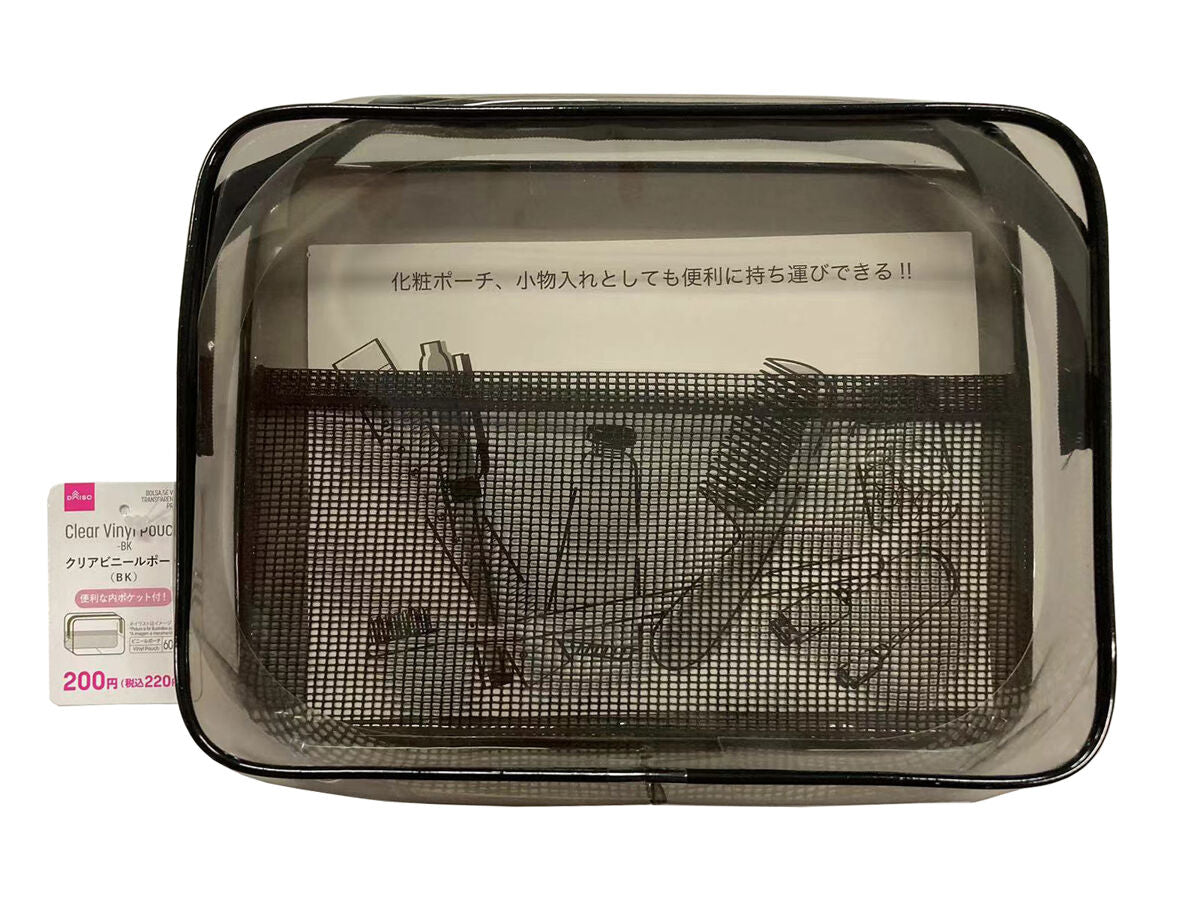 Daiso Clear Vinyl Pouch -BK- FrontPackage
