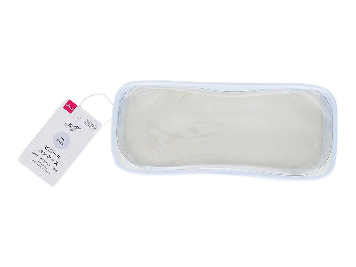 Daiso PVC pen case -PMC ice gray with gusset- FrontPackage