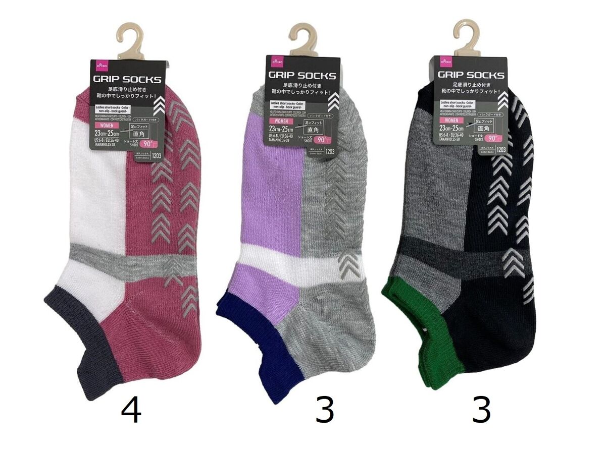 Daiso Ladies short socks -Color - non-slip - back guard- FrontPackage