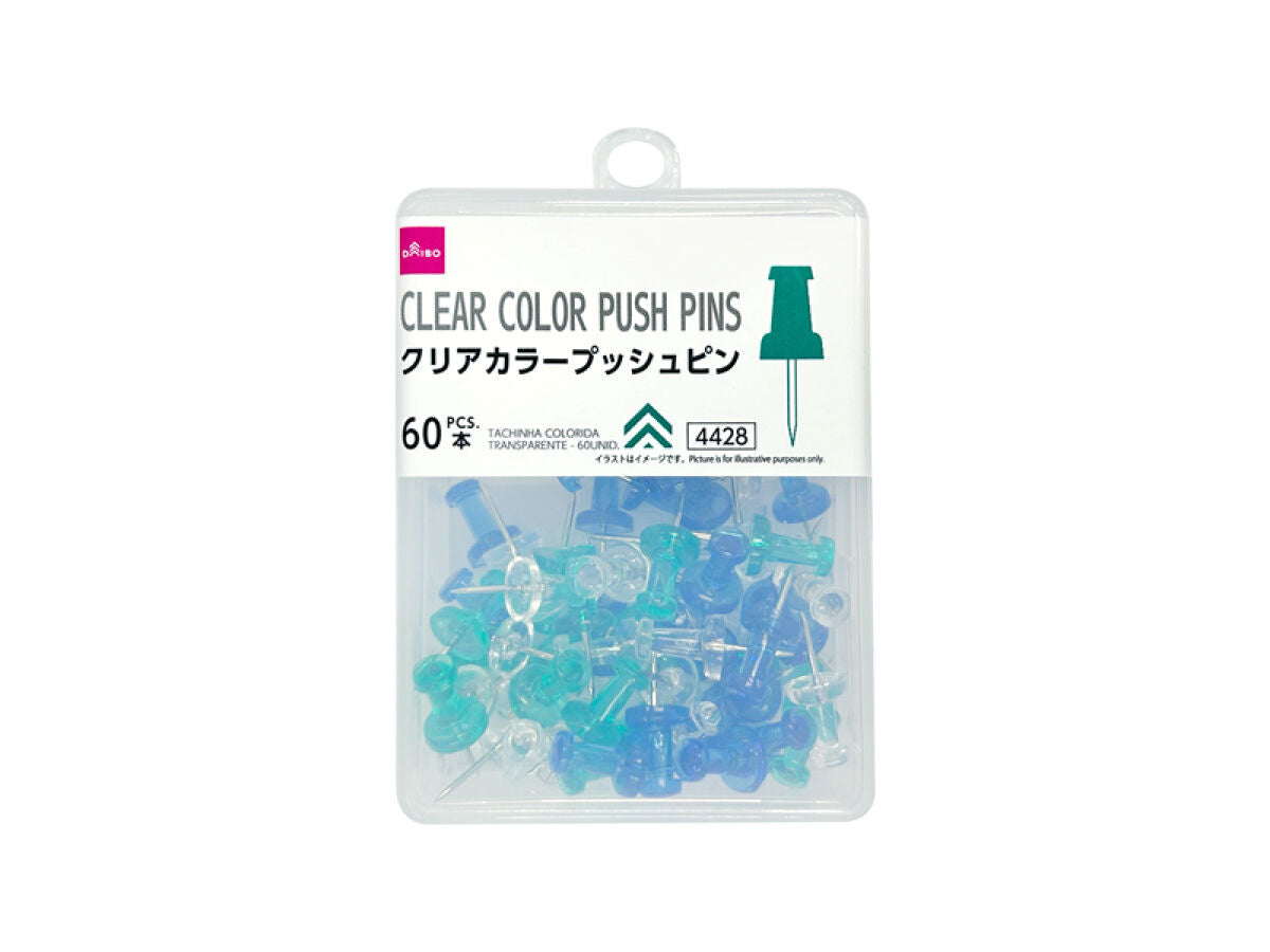 Clear Color Push Pins 60pcs