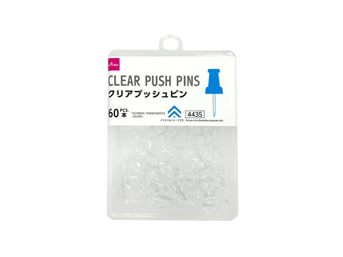 Clear push pins 60pcs