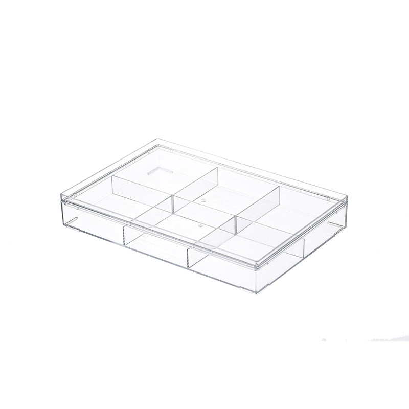 Daiso Stackable Clear Case with Lid -6 Compartments- FrontPackage