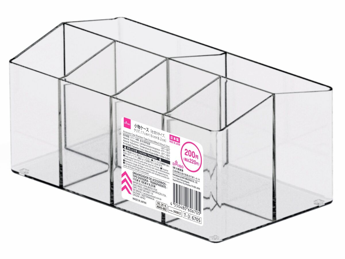 Daiso Accessory Case -Partition Type - Clear- FrontPackage