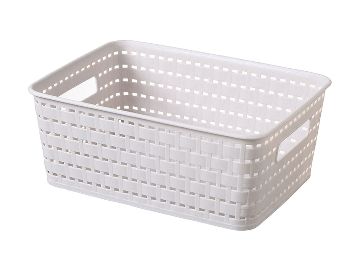 Daiso Wood Grain Storage Basket -with Handle- FrontPackage