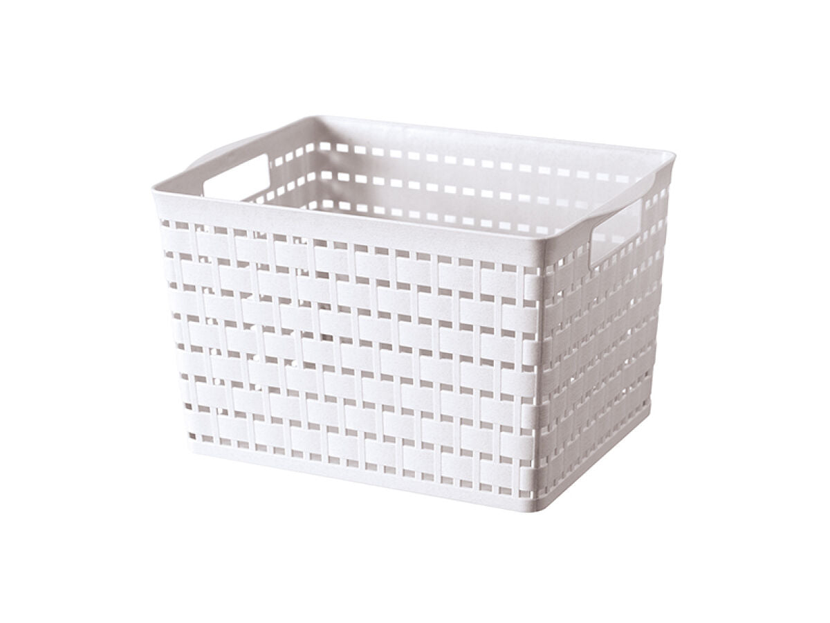 Daiso Wood Grain Storage Basket -with Handle- FrontPackage