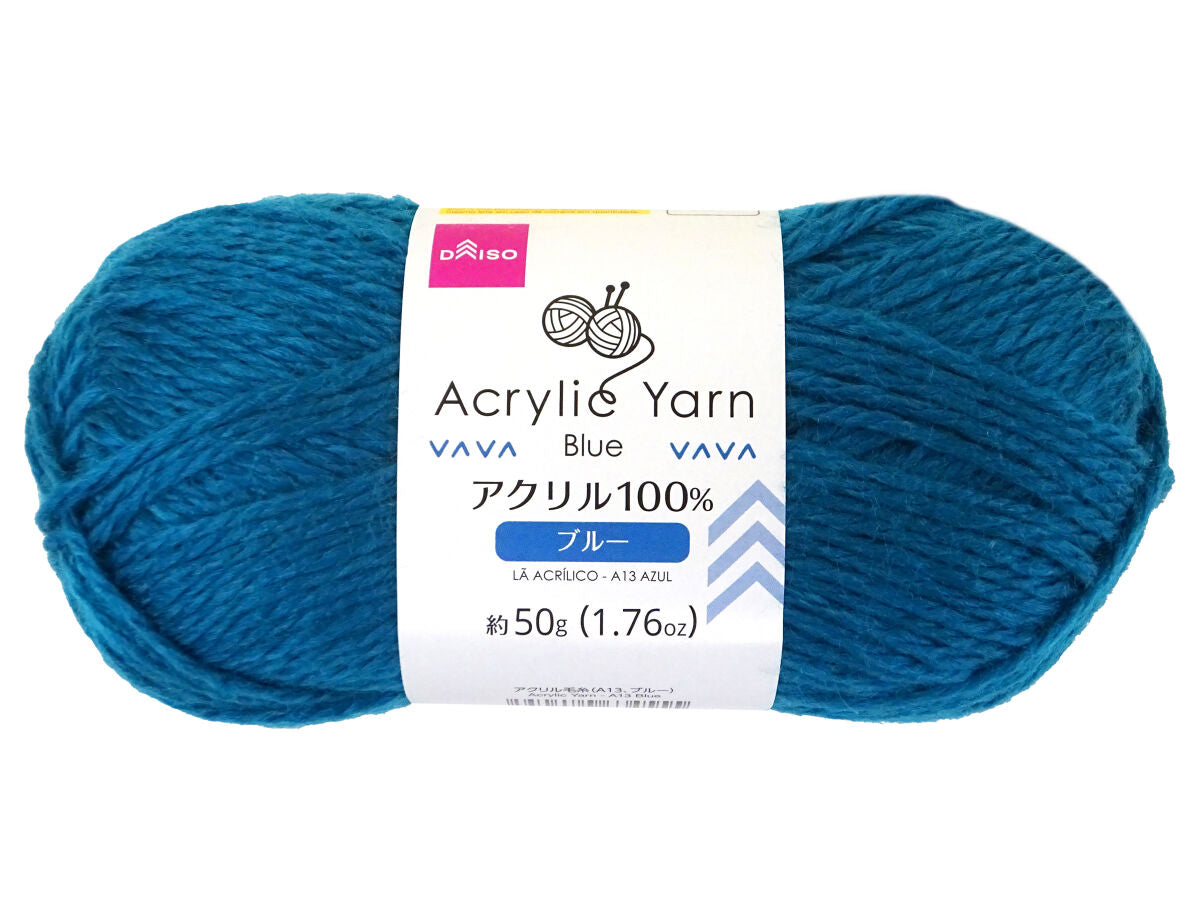 Daiso Acrylic Yarn - A13 - Blue - FrontPackage