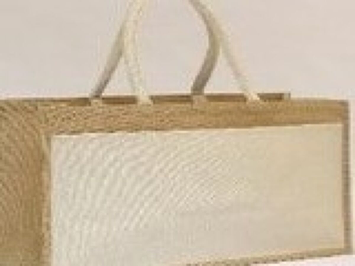 Daiso Jute Bag With Cotton Pocket FrontPackage