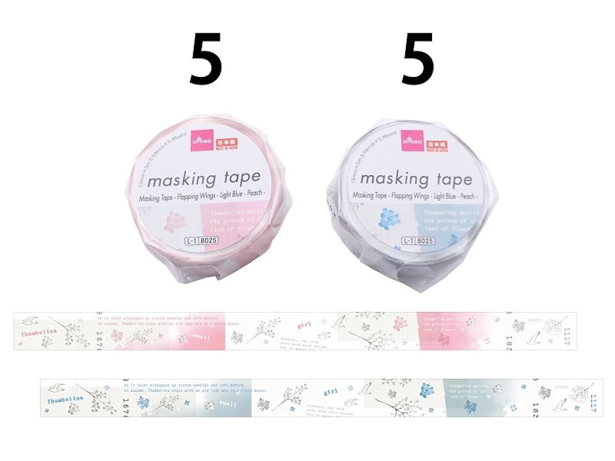 Masking Tape -Flapping Wings - Light Blue - Peach-