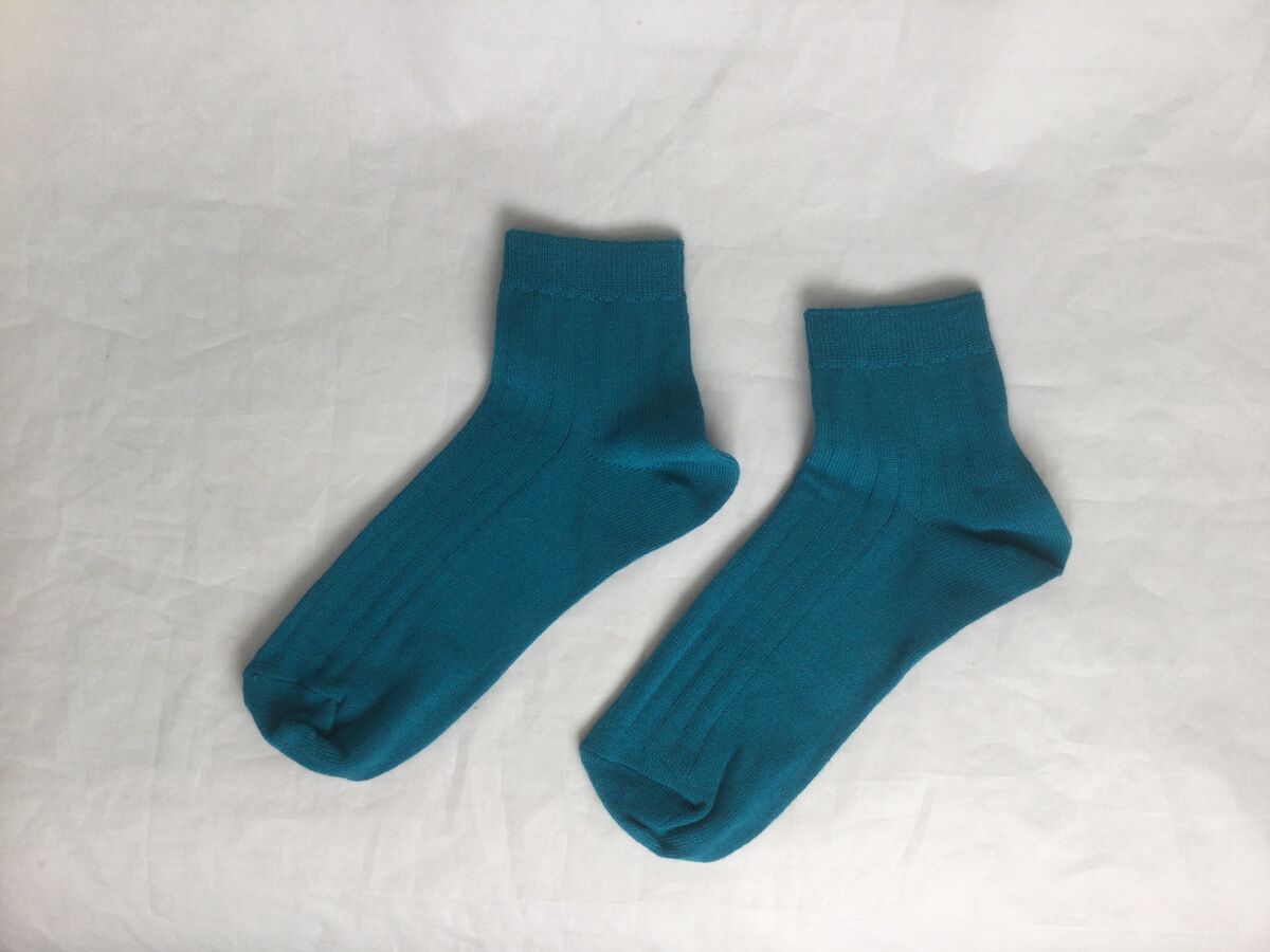 Daiso Color Wide Rib Socks(Green,Heel Right Angle,Water Absorption Quick Drying) FrontPackage