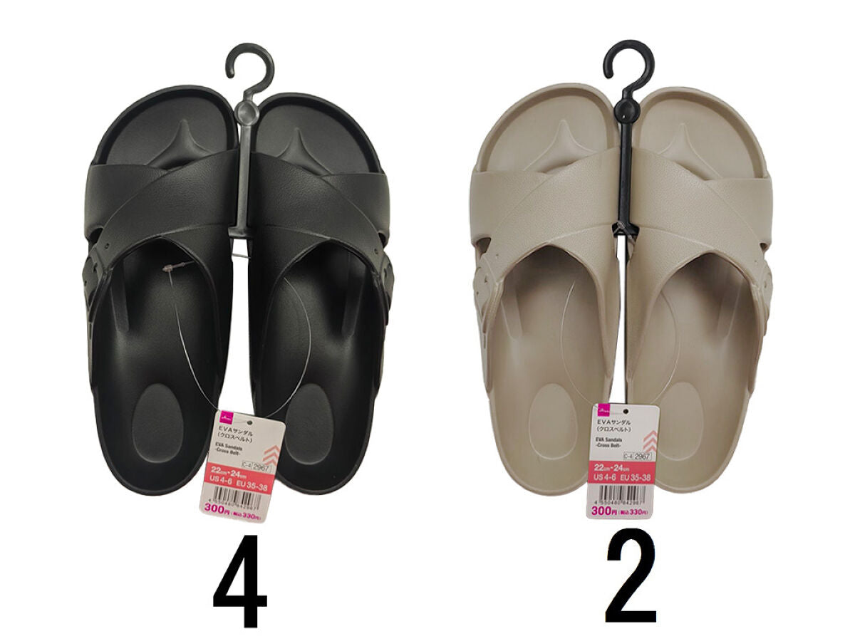 Daiso EVA Sandals -Cross Belt - W- FrontPackage