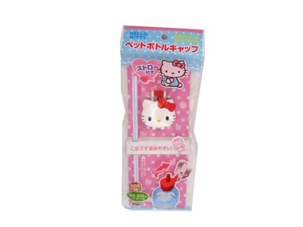 Daiso PET bottle cap Hello Kitty with straw FrontPackage