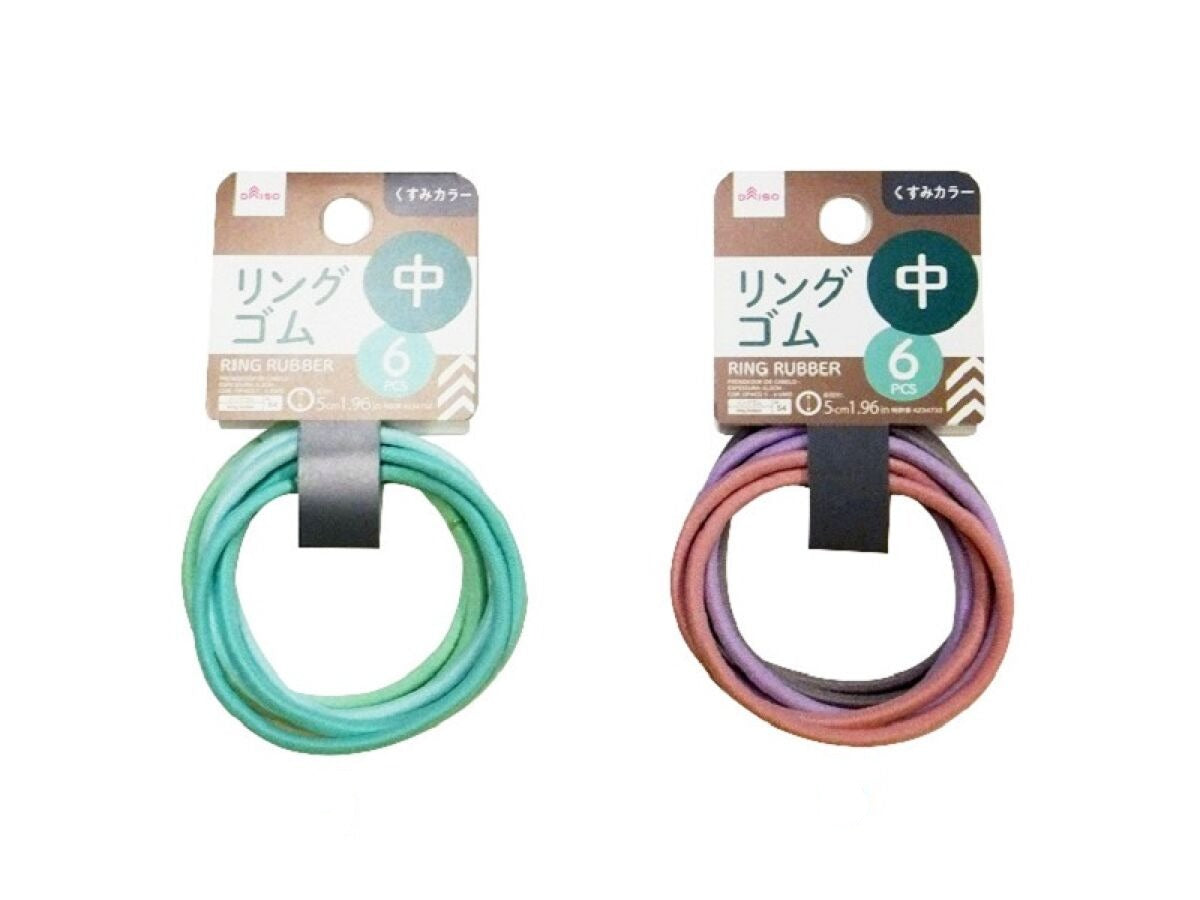 Daiso Ring Rubber -Dull Color 1 - 6 pcs.- FrontPackage