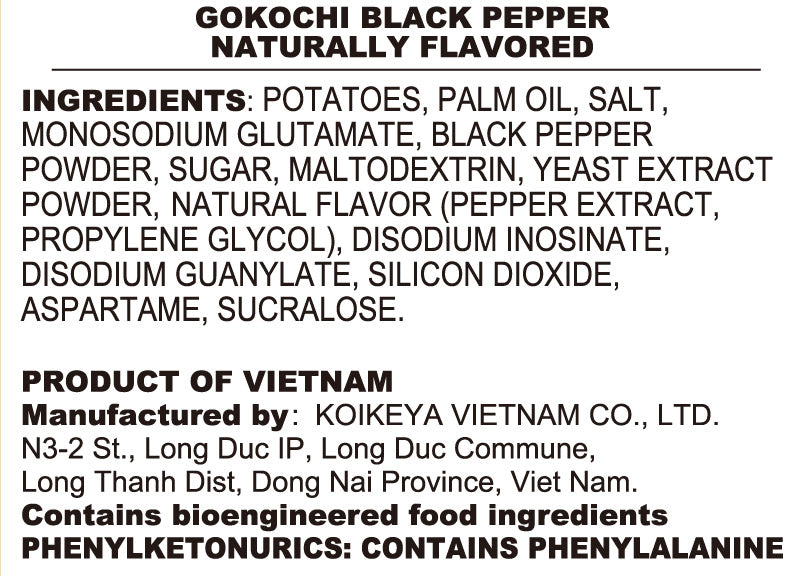 Daiso_KOIKEYA JAGAIMO GOKOCHI BLACK PEPPER 1.9oz_Ingredients