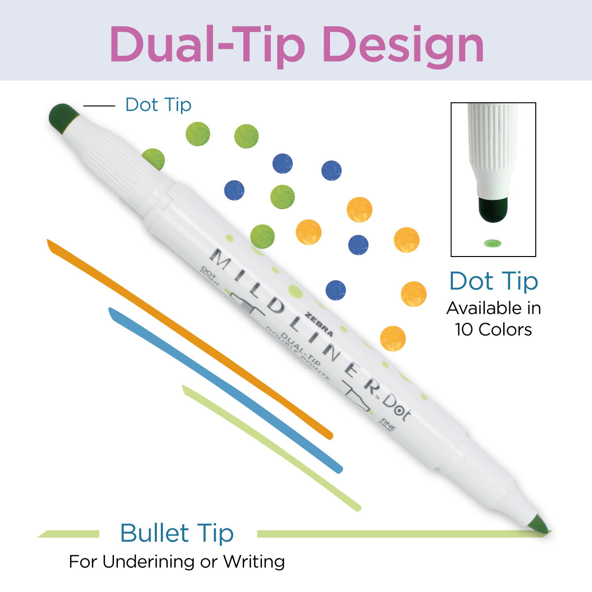 Mildliner DualTip Dot Marker Lavender
