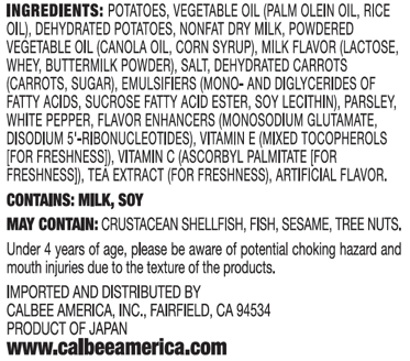 Daiso_Calbee JagaRico Original 2.12oz_Ingredients