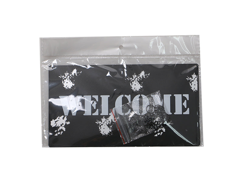 Steel Welcome Plate - Black - 7.87In X 8.26In - 20cm X 21cm -