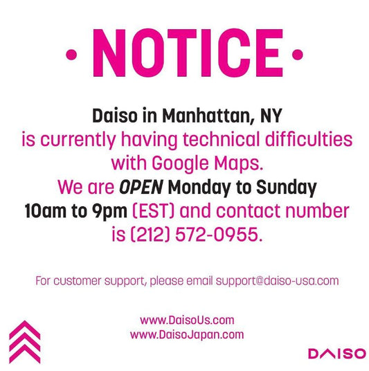 Daiso Manhattan Notice