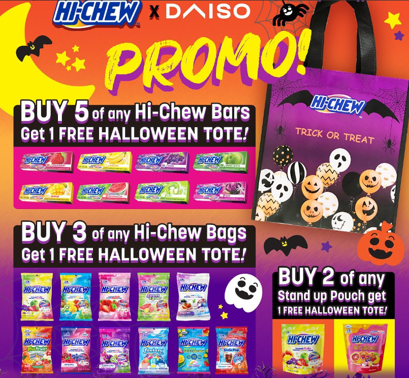 Daiso x HiChew Halloween Promotion Free Halloween Tote DAISO