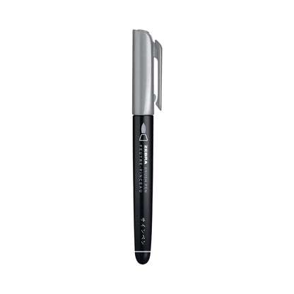 Zebra Brush Pen Single Ended Metallic Silver Dozen UPC