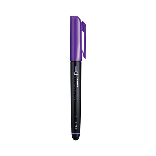 Zebra Brush Pen Single Ended Metallic Purple Dozen UPC