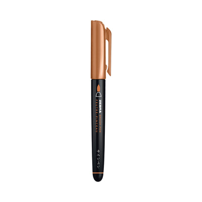 Zebra Brush Pen Single Ended Metallic Bronze Dozen UPC