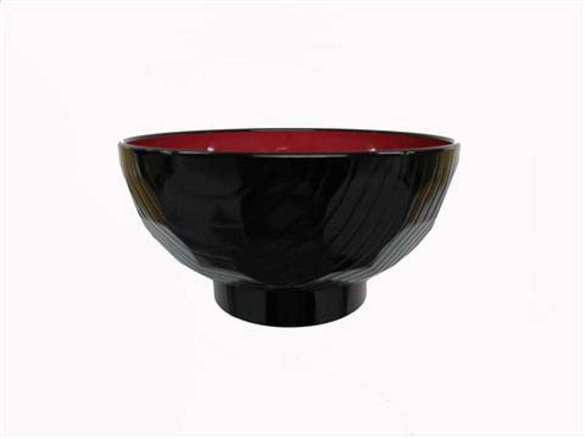 Daiso Aizunuri kikkou soup bowl black inside red FrontPackage