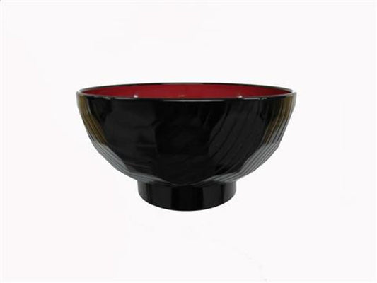 Daiso Aizunuri kikkou soup bowl black inside red FrontPackage