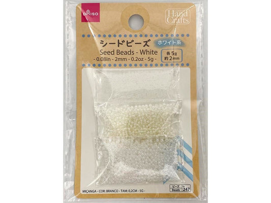 Daiso Seed Beads - White- FrontPackage
