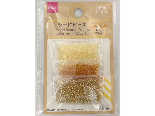 Daiso Seed Beads - Yellow- FrontPackage
