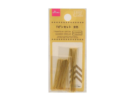 Daiso T-Pins Assortment -Gold Color- FrontPackage