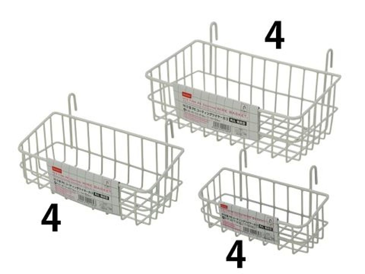 Daiso M-3 Type PE Coating Wire Basket Rounded Corner Horizontal Type L. M. S. Assortment FrontPackage