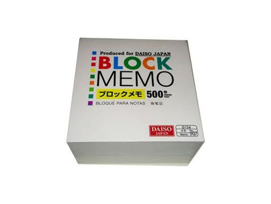 Daiso Block Memo White 500 sheets FrontPackage