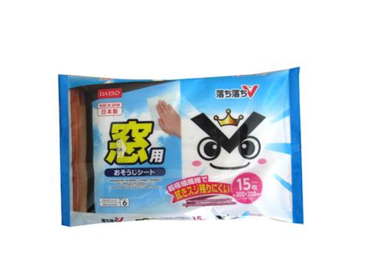 Daiso Cleaning Sheet -For Windows - 15sheets - Ochiochi V- FrontPackage