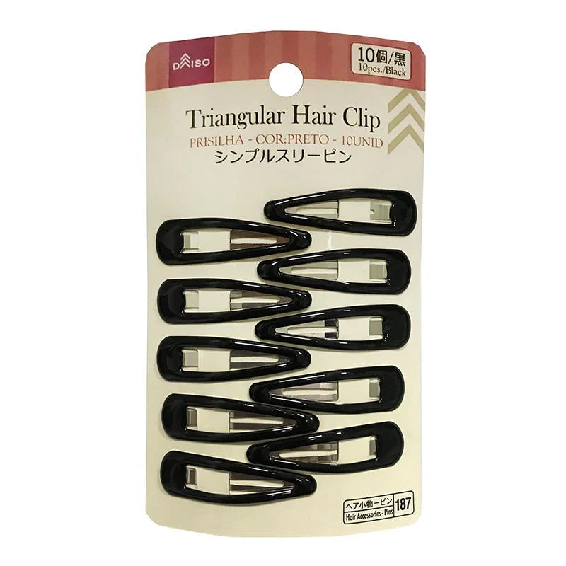 Snap Hair Clip - Black - 10 pcs